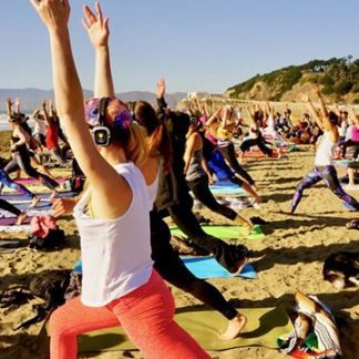 Silent Disco Beach Yoga