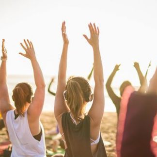 silent disco beach yoga