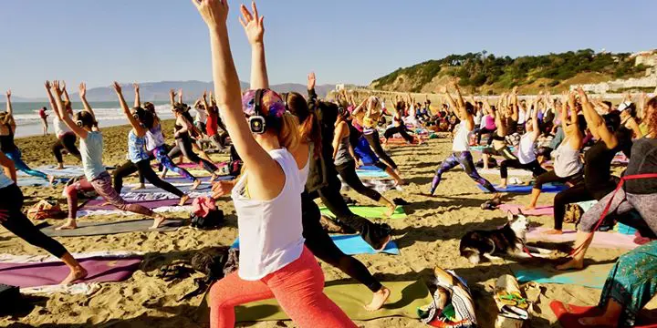 Silent Disco Beach Yoga