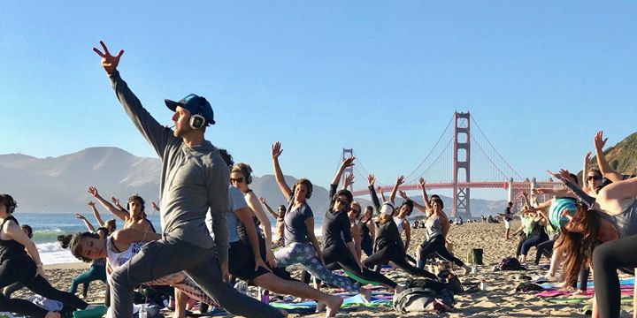 Silent Disco Beach Yoga