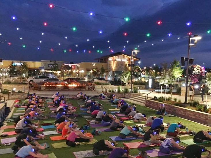 Sunset Silent Yoga on the Village Lawn