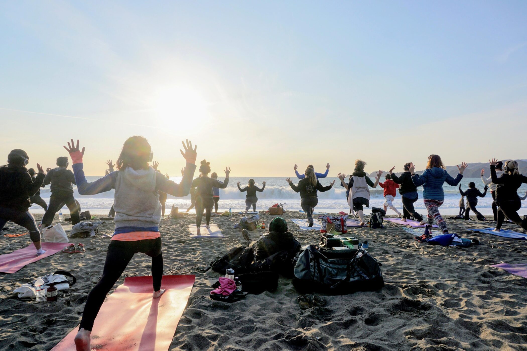 NEW YEARS DAY! [Silent Disco] Beach Yoga with Julianne Aiello