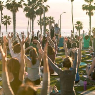 Beach Yoga at SCOPE Art Show w/ Yoga Lab & Manduka | Bender MIA