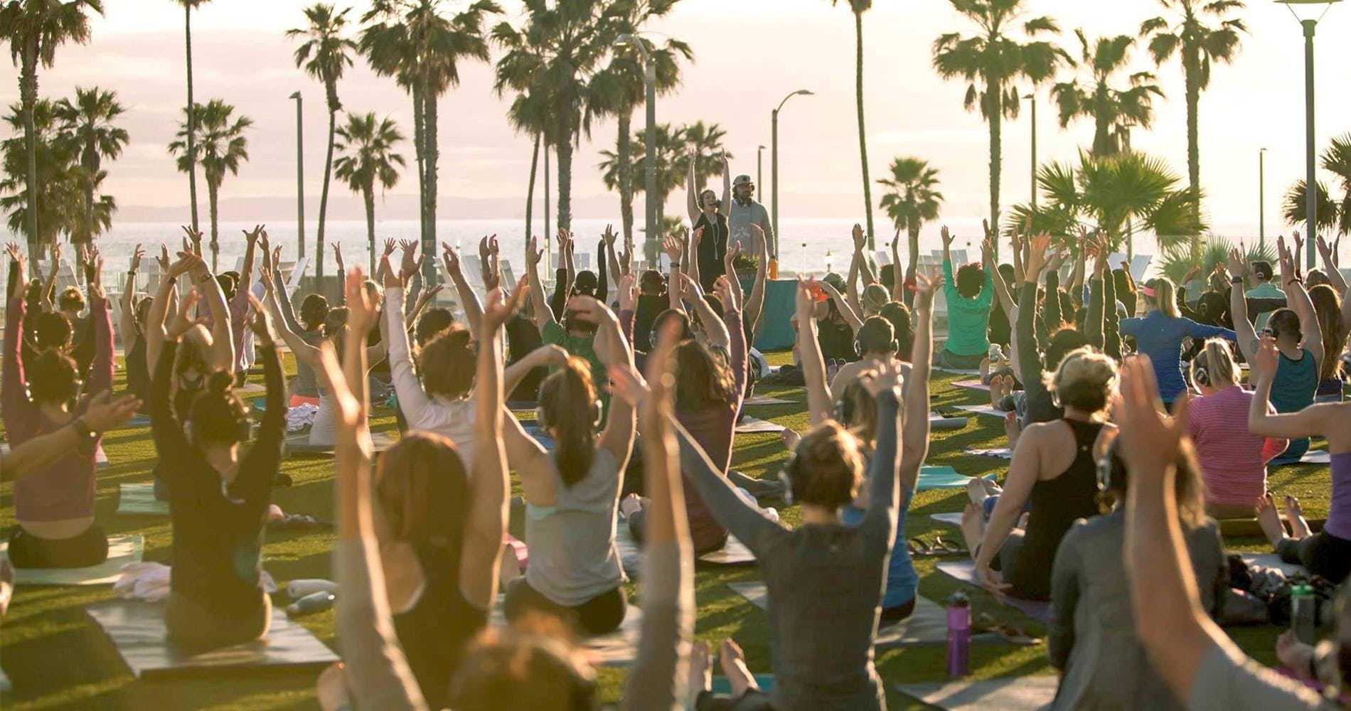 Beach Yoga at SCOPE Art Show w/ Yoga Lab & Manduka | Bender MIA