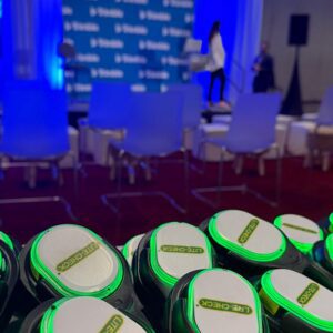 Trimble Insight Tech Conference Headphones Custom branded silent disco headphones at the Trimble Insight Tech Conference